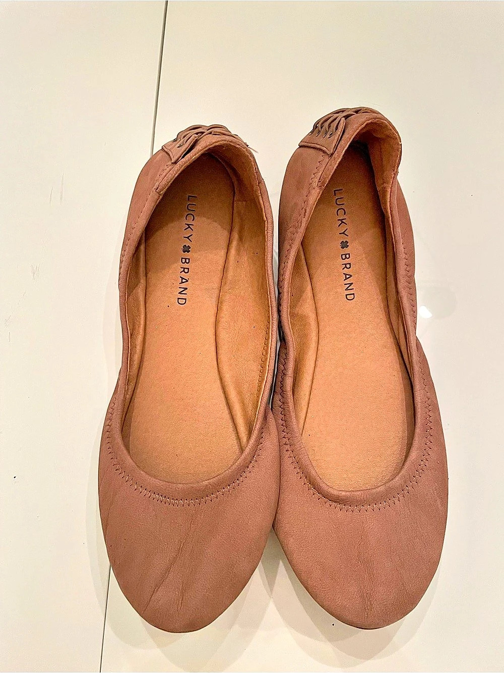 Lucky Brand Emmie Ballet Flat Lace-Up Flats in Brown